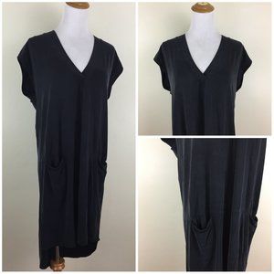 DOLAN Left Coast Coll Anthropologie Loose Fit Black Pockets High Low Hem Dress